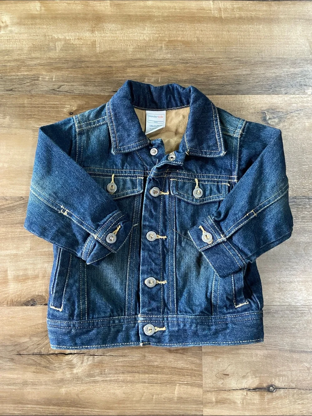 Kids Dark Blue Denim Jacket - Classic Button-Up